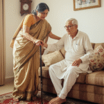 Senior couple care giving support
